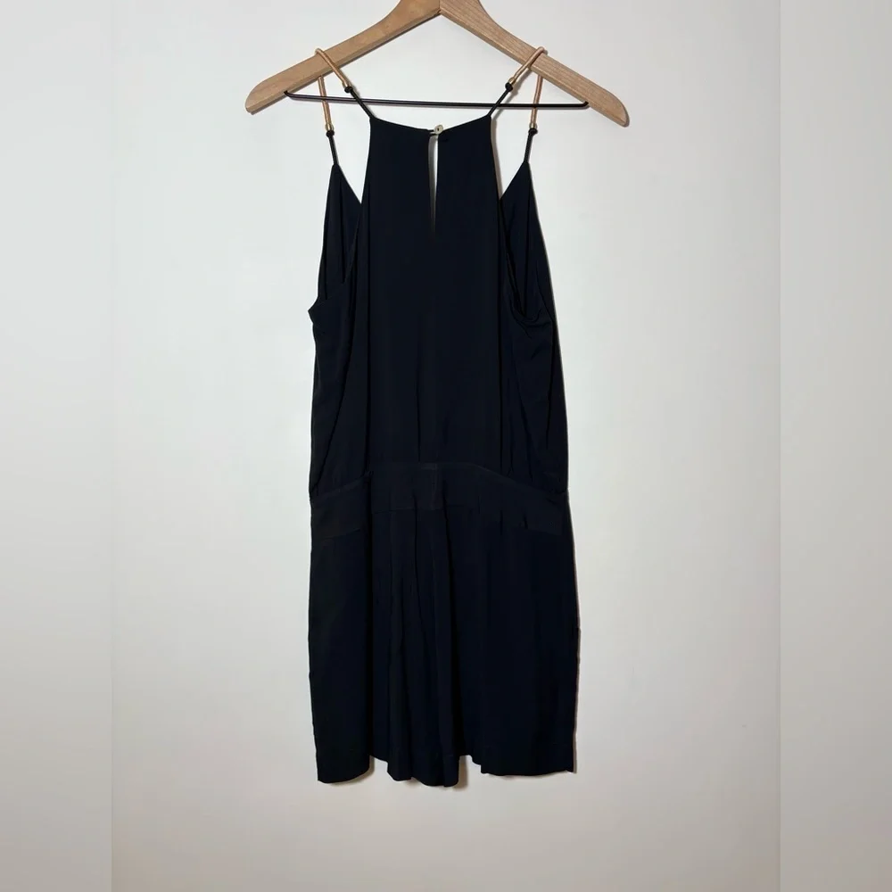 Vix Paula Hermanny Womens V Neck Tie Front Romper Black Size Small